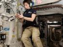 Samantha Cristoforetti, IZ0UDF, on the air on board the International Space Station. [NASA photo]